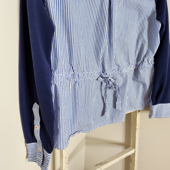 Vineyard Vines Medium NWOT mixed medium tie back blue white top - Picture 6 of 7